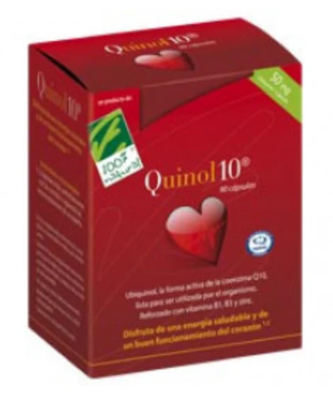 Quinol 10 - 50 mg · 100% Natural · 90 cápsulas