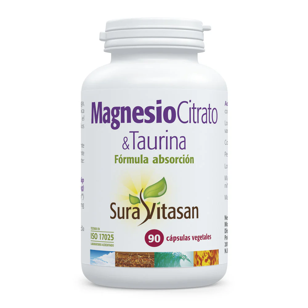 Magnesio Citrato & Taurina · Sura Vitasan · 90 cápsulas