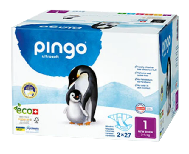 Pañales Ecológicos Talla 1 New Born · Pingo · 54 unidades