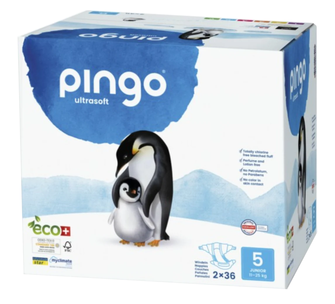 Pañales Ecológicos Talla 5 Junior · Pingo · 72 unidades