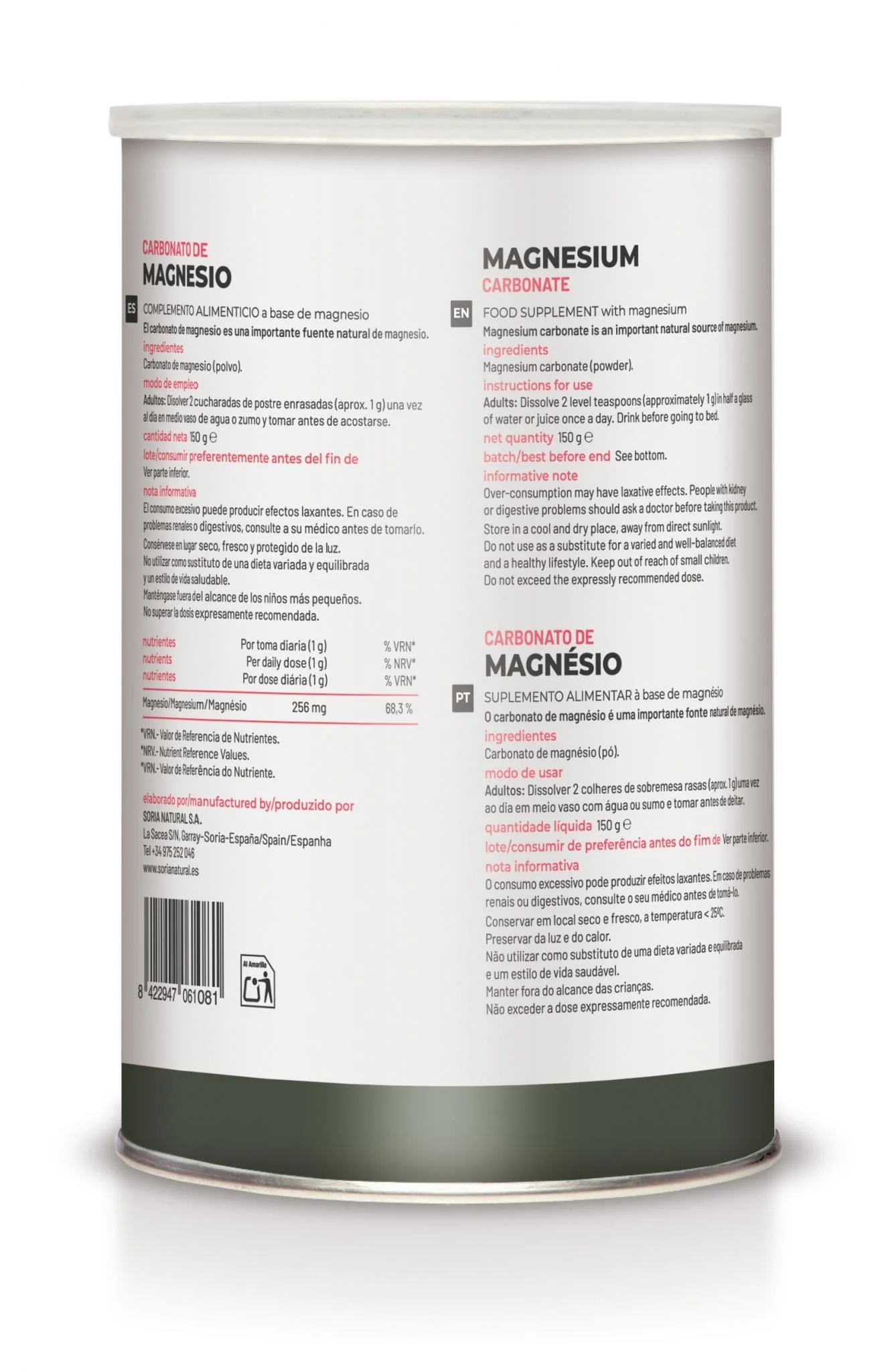 Carbonato de Magnesio · Soria Natural · 150 gramos - Image 2