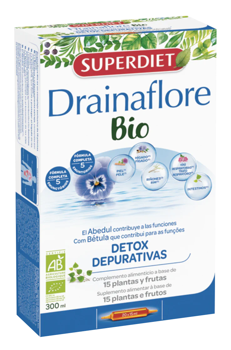 Drainaflore BIO · Superdiet · 20 ampollas