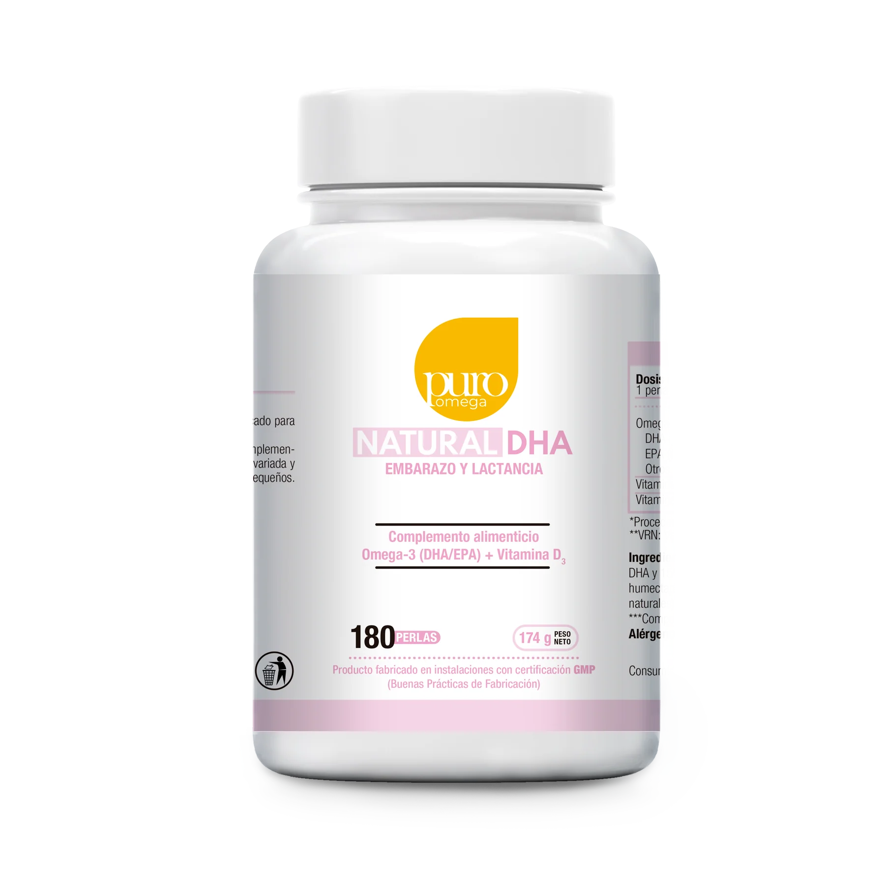 Natural DHA - Embarazo y lactancia · Puro Omega · 180 perlas