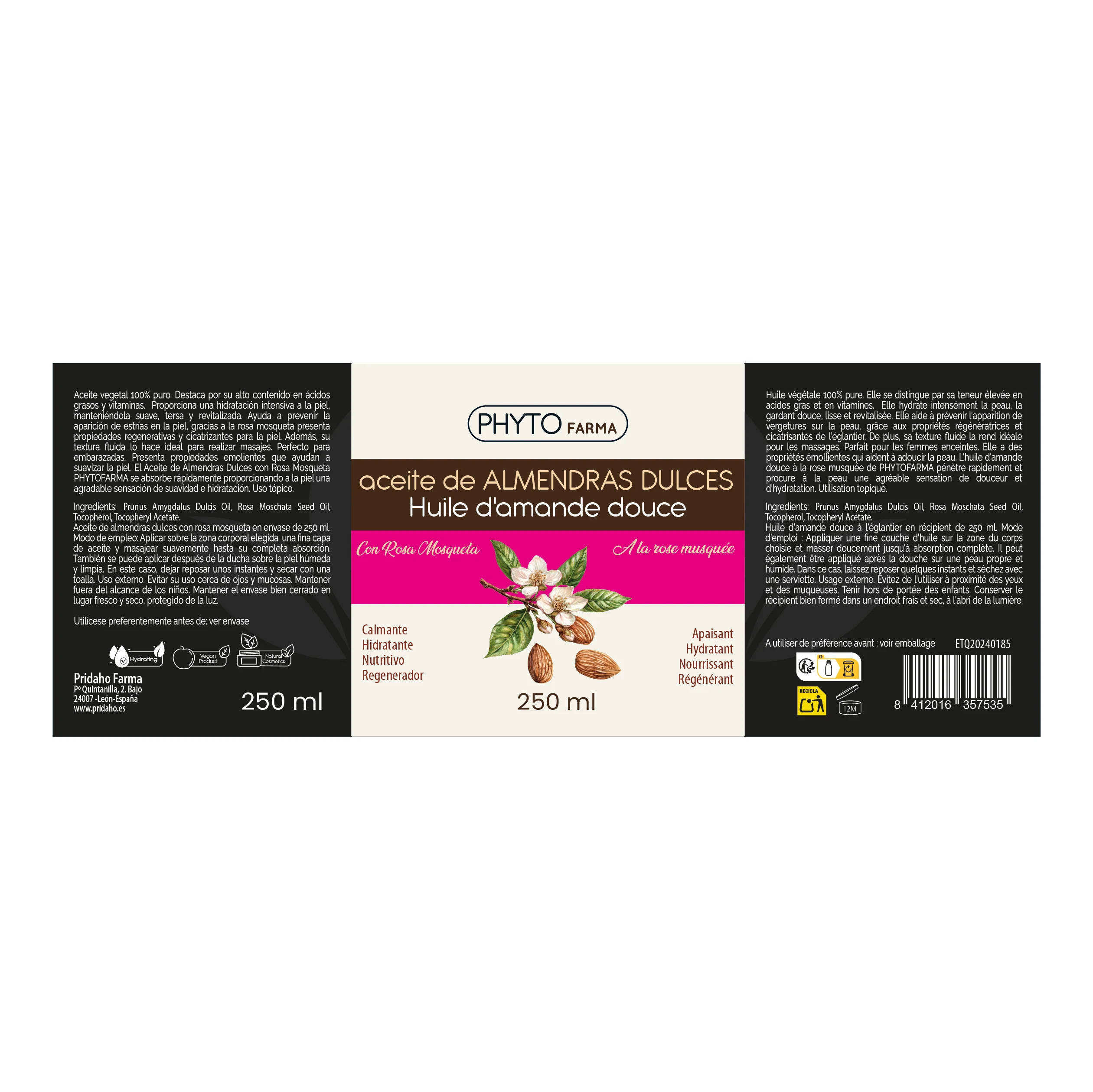 Aceite de Almendras con Rosa Mosqueta · Phytofarma · 250 ml - Image 2