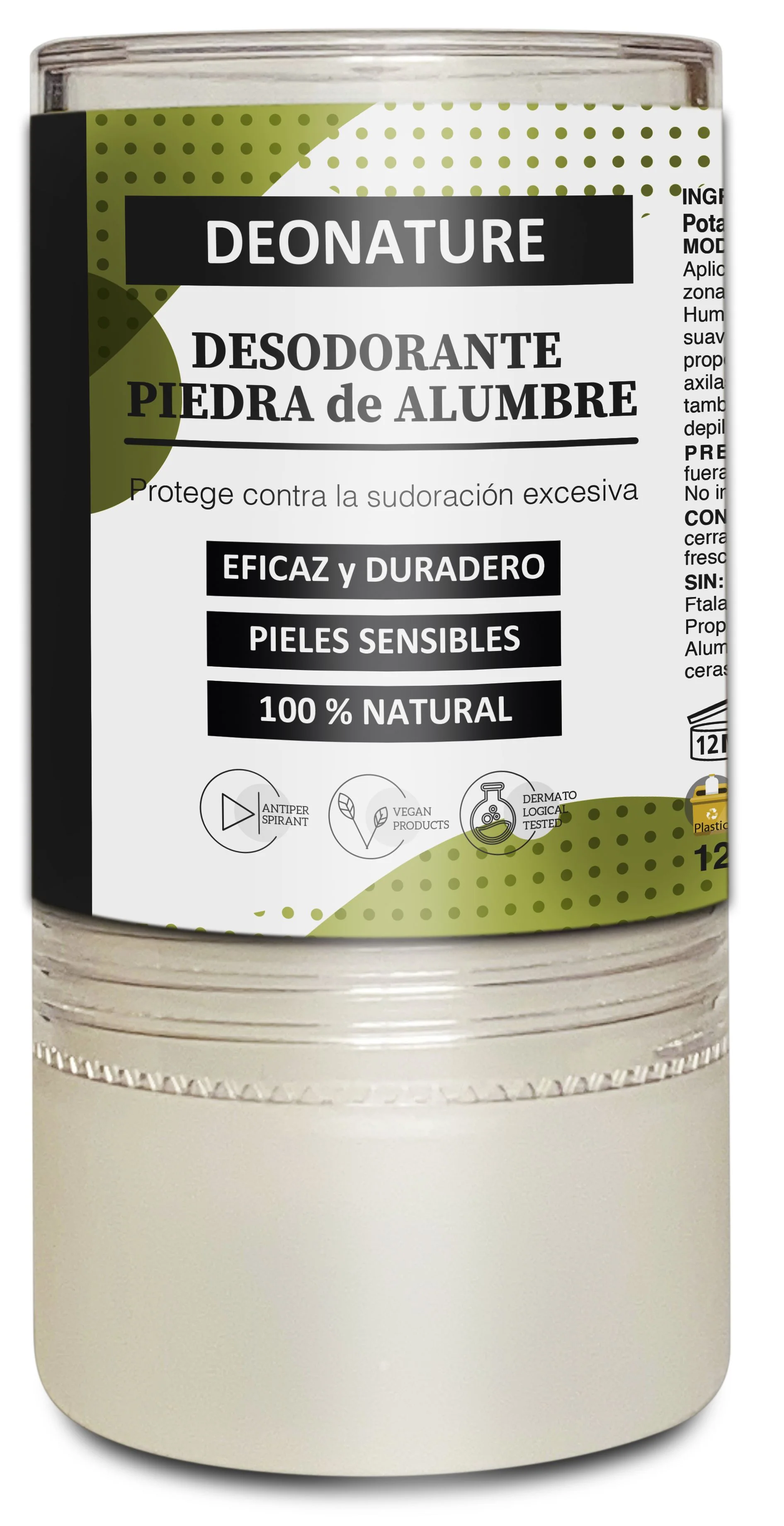 Desodorante Piedra de Alumbre · Sanon · 120 gramos