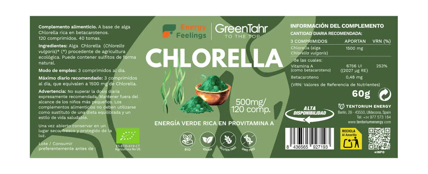 Chlorella Eco · Energy Feelings · 120 comprimidos - Image 2