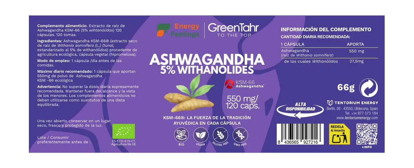 Ashwagandha · Energy Feelings · 120 cápsulas - Image 2