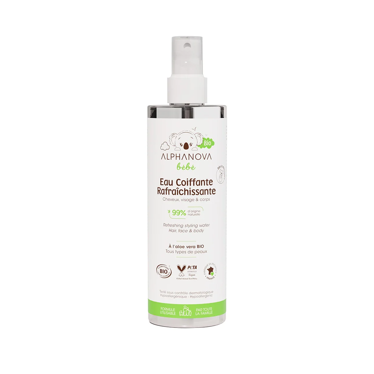 Agua de Peinado Refrescante para Bebé BIO · Alphanova · 200 ml