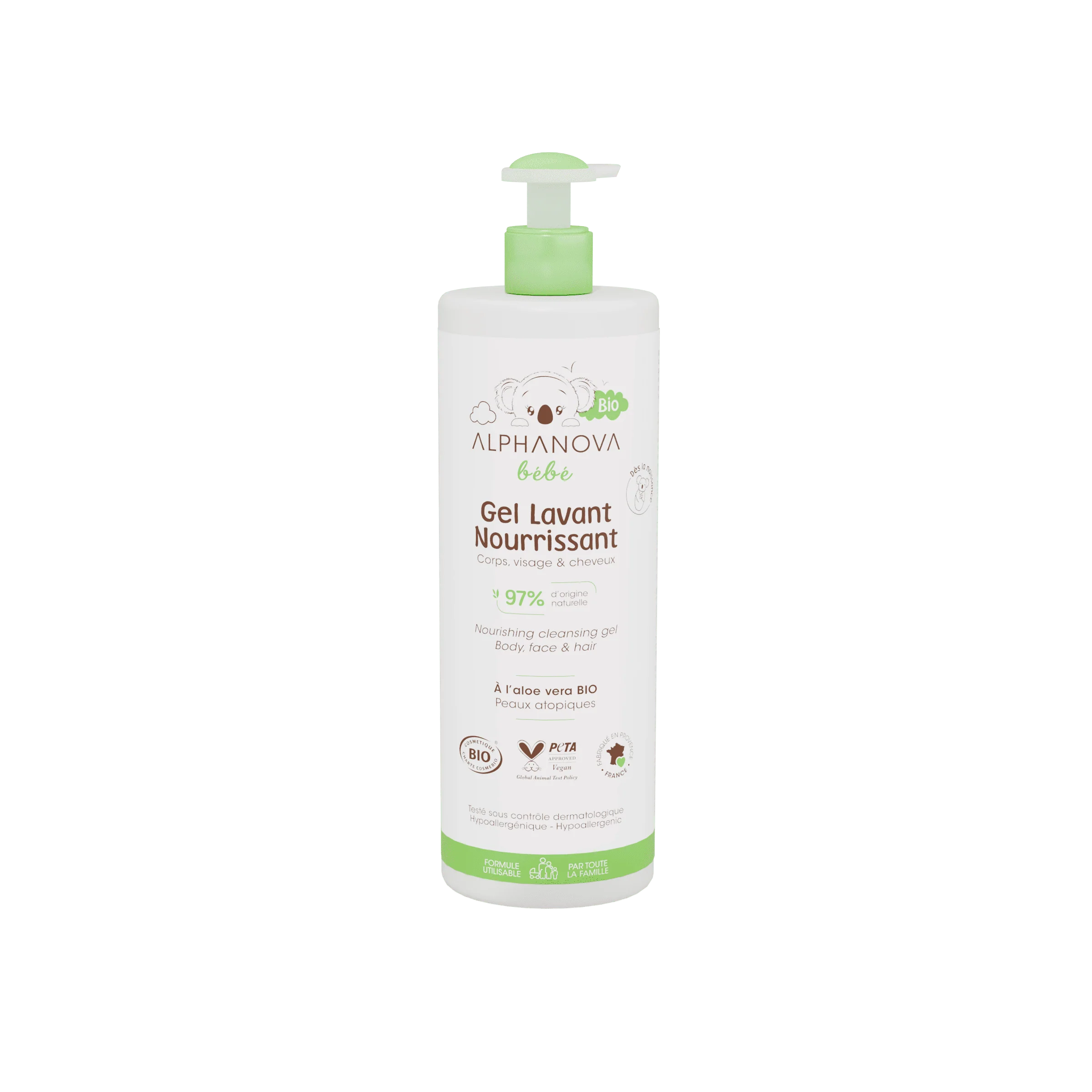 Gel Limpiador Nutritivo Bebé BIO · Alphanova · 500 ml