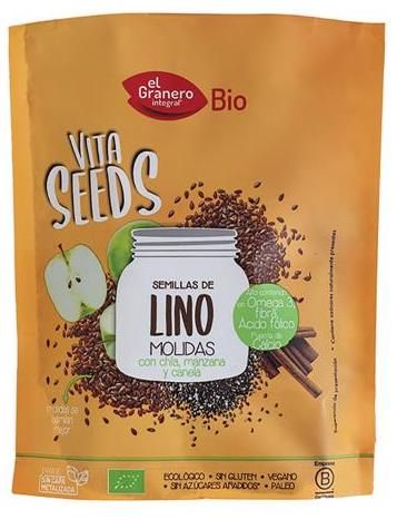 Vitaseeds Semillas de Lino Molidas con Chía, Manzana y Canela · El Granero Integral · 200 gramos - Image 2