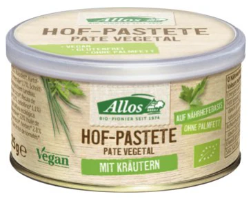 Paté Vegetal de Finas Hierbas Bio · Allos · 125 gramos
