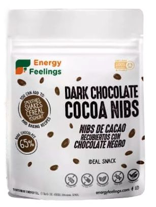 Nibs Bañados en Chocolate Negro · Energy Feelings · 200 gramos