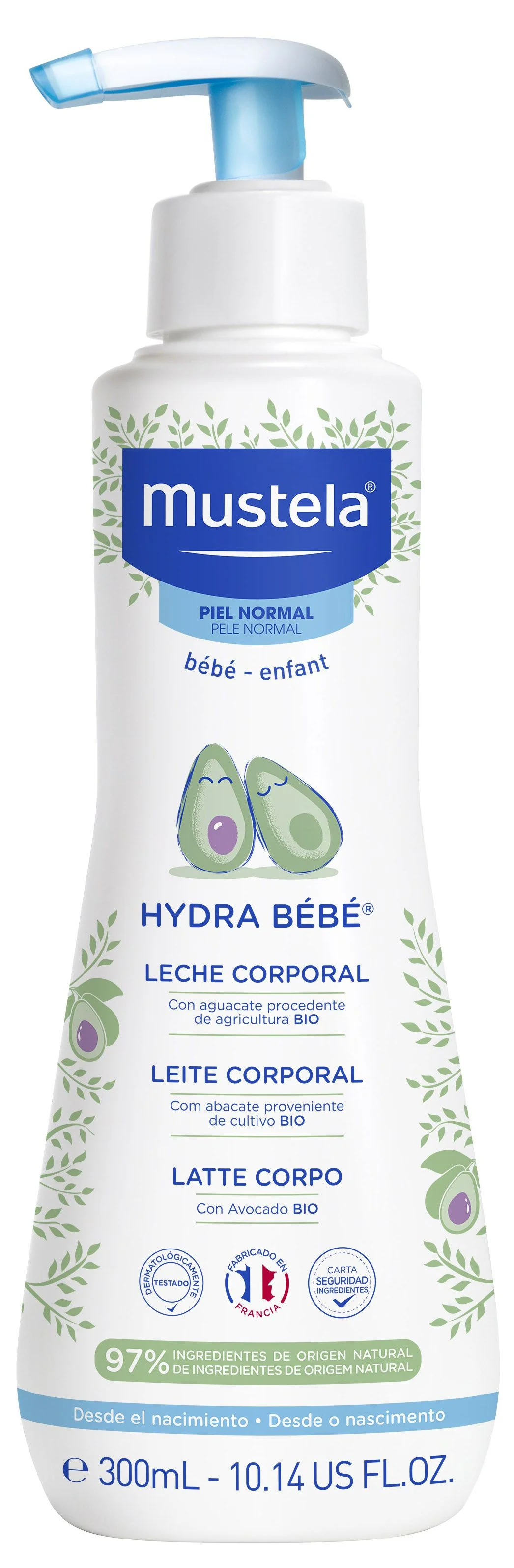 Hydra Bebé Leche Corporal con Aguacate Bio · Mustela · 300 ml