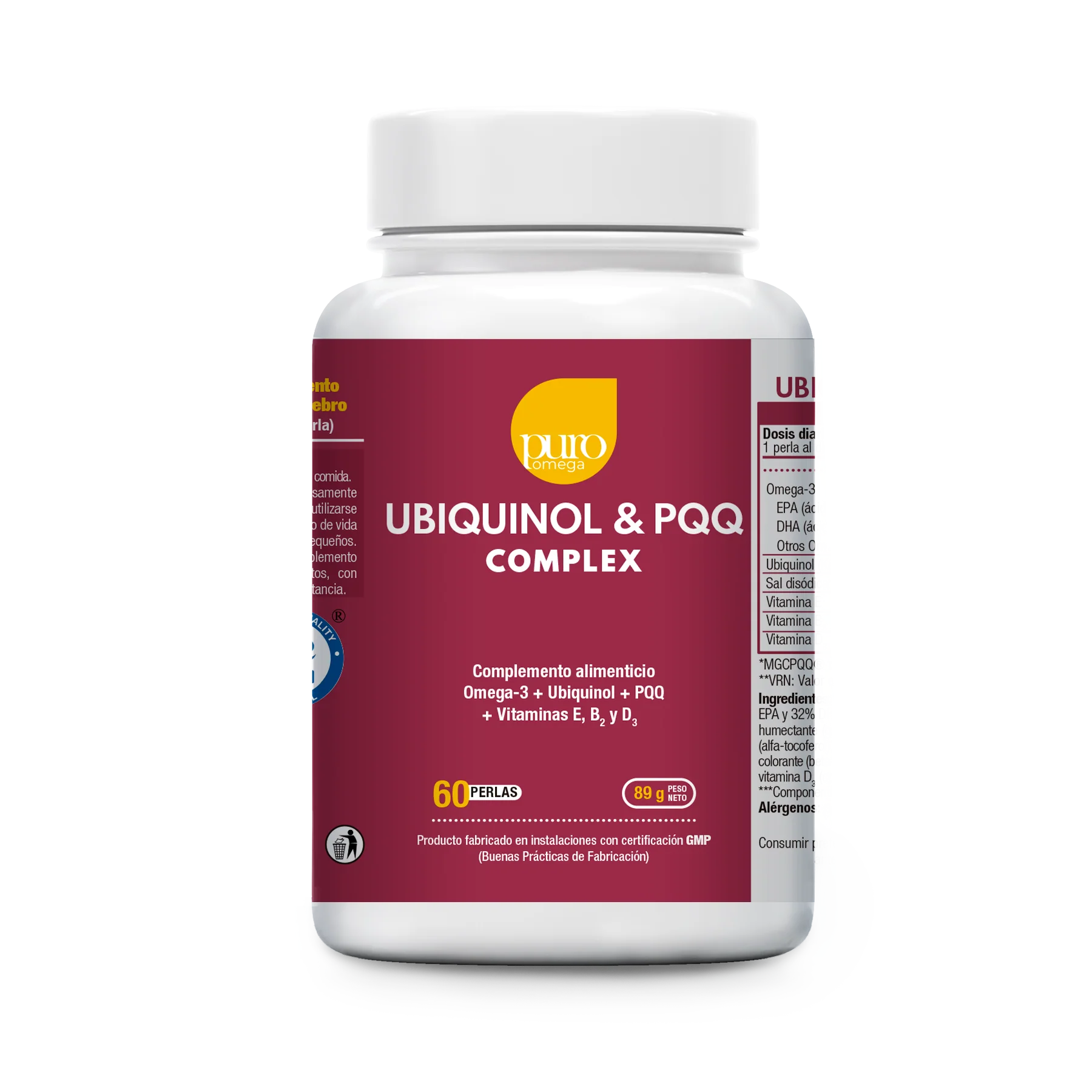 Ubiquinol & PQQ Complex · Puro Omega · 60 perlas