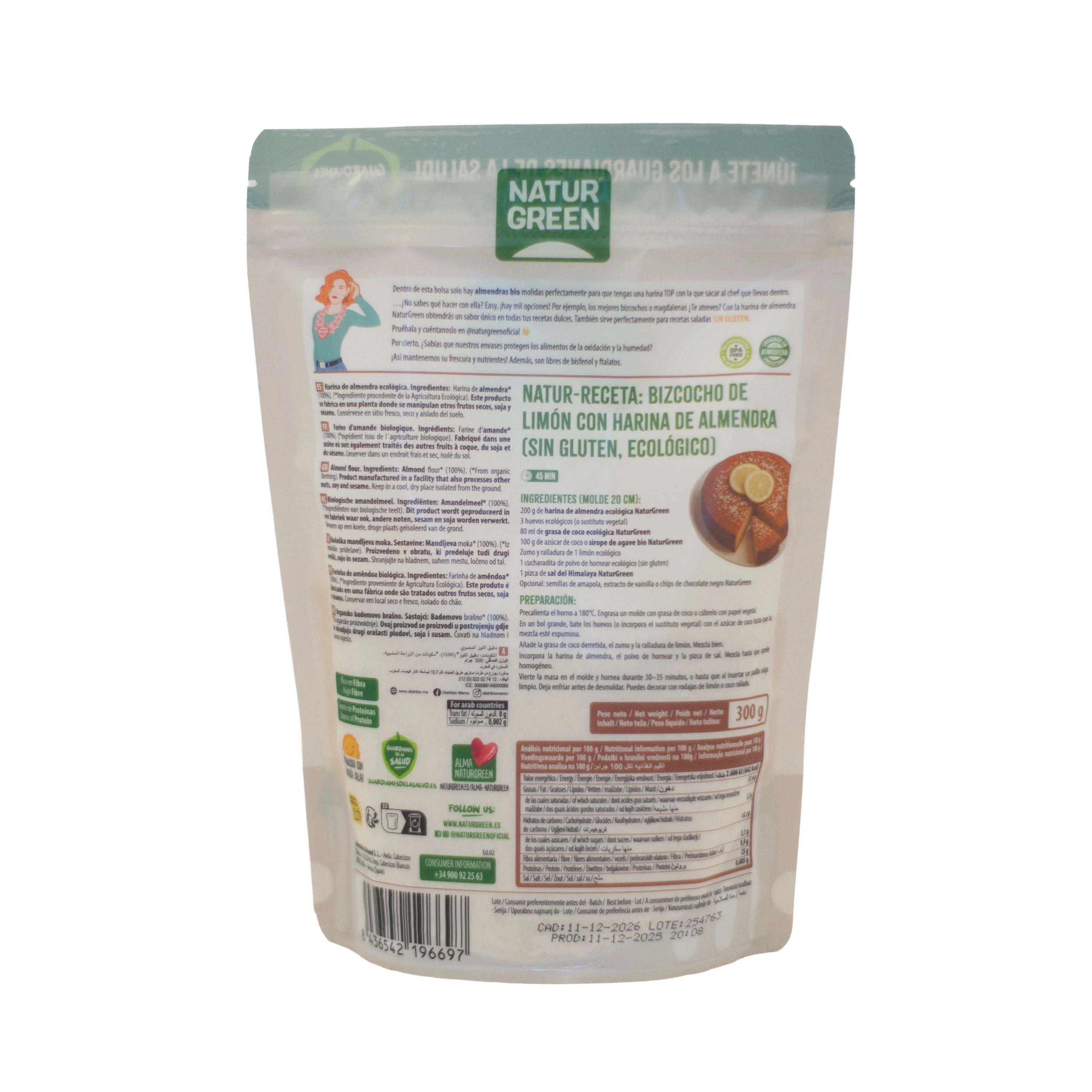 Harina de Almendra Bio · Naturgreen · 300 gramos - Image 2