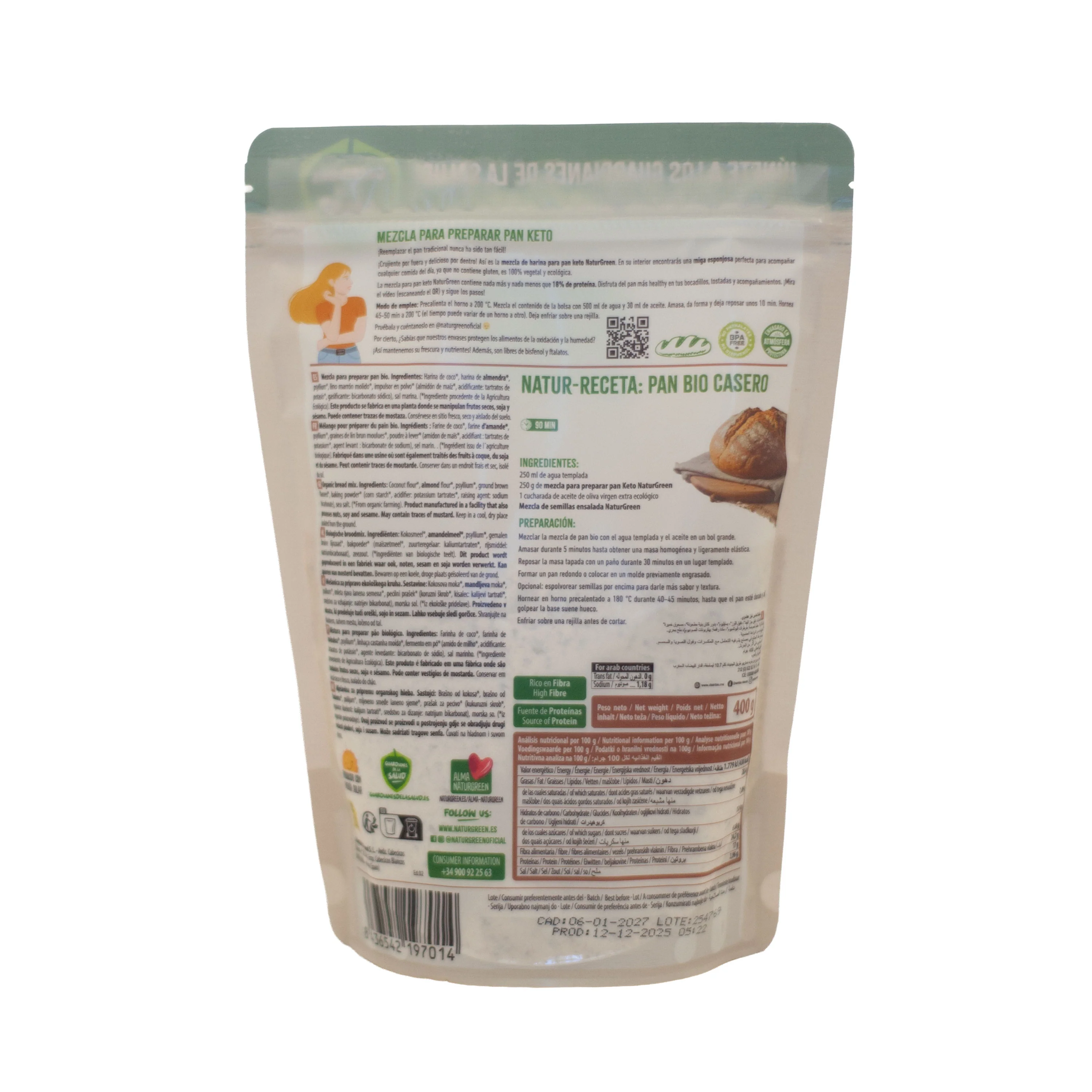 Mezcla para Pan Keto Bio · Naturgreen · 400 gramos - Image 2