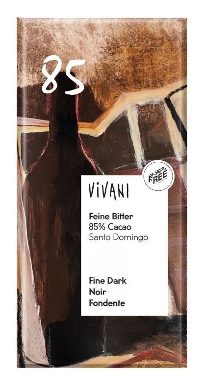 Chocolate Negro Fino 85% Cacao · Vivani · 80 gramos