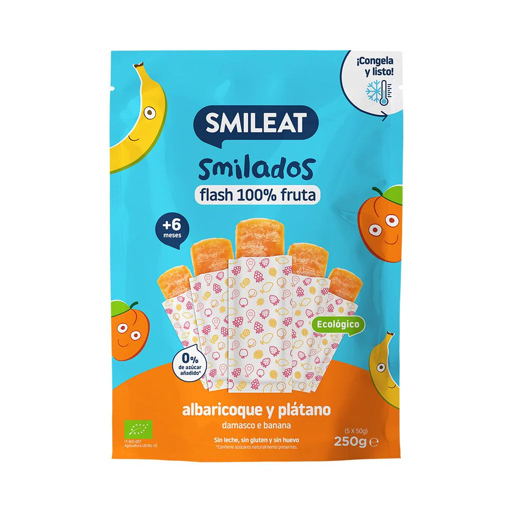 Smilados de Albaricoque y Plátano · Smileat · 5x50 gramos