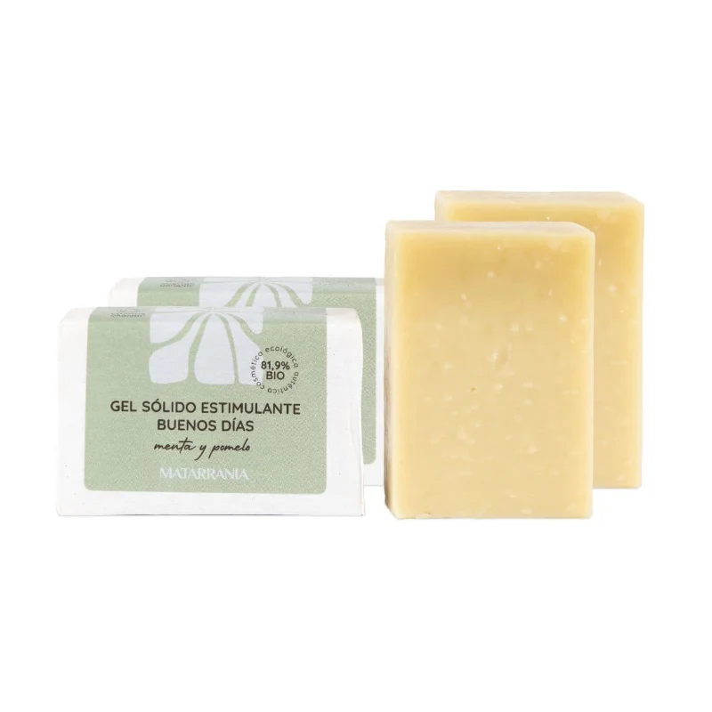 Gel de Ducha Sólido Estimulante Buenos Días · Matarrania · 2x100 gramos