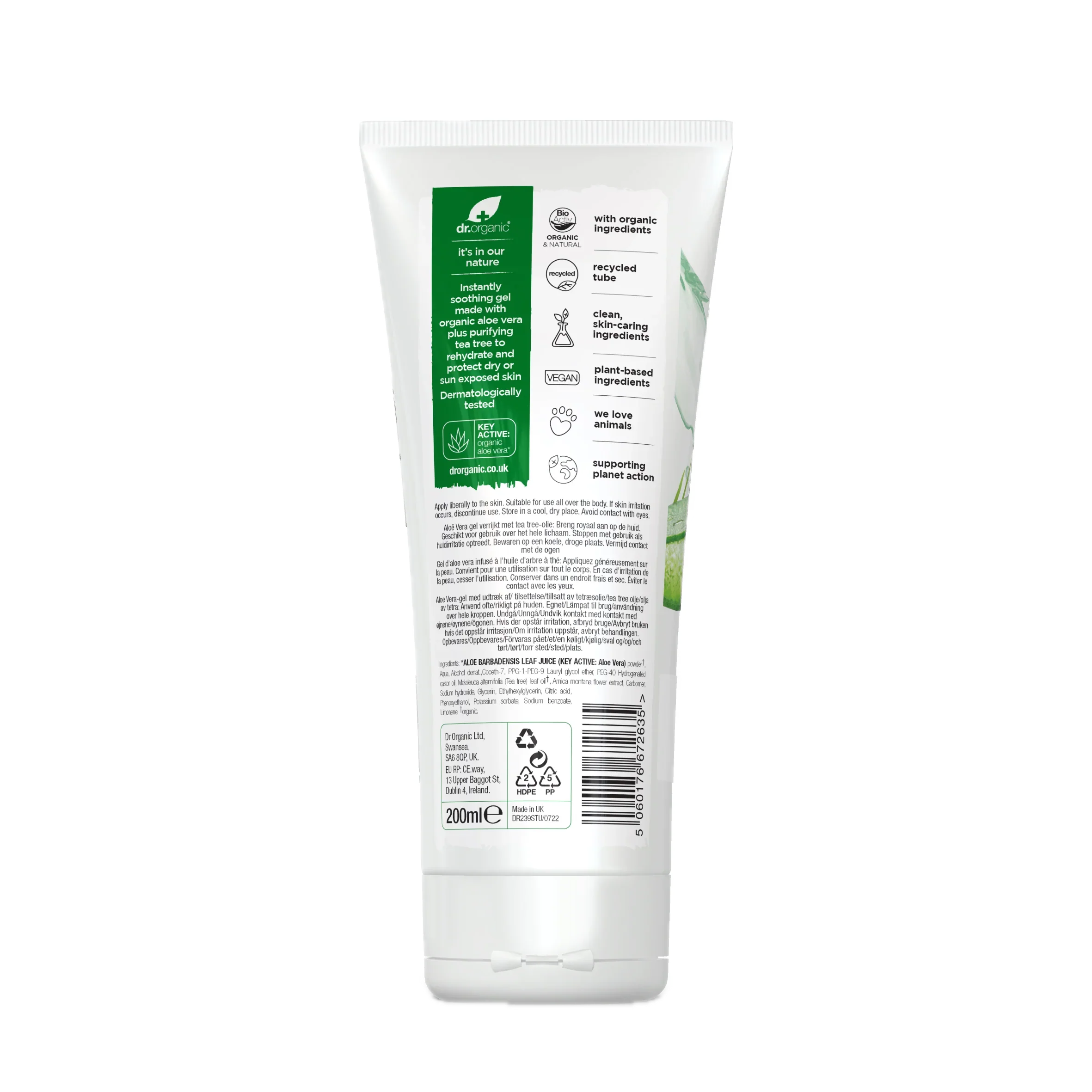 Gel Aloe Vera con Arbol de Té y Árnica · Dr Organic · 200 ml - Image 2