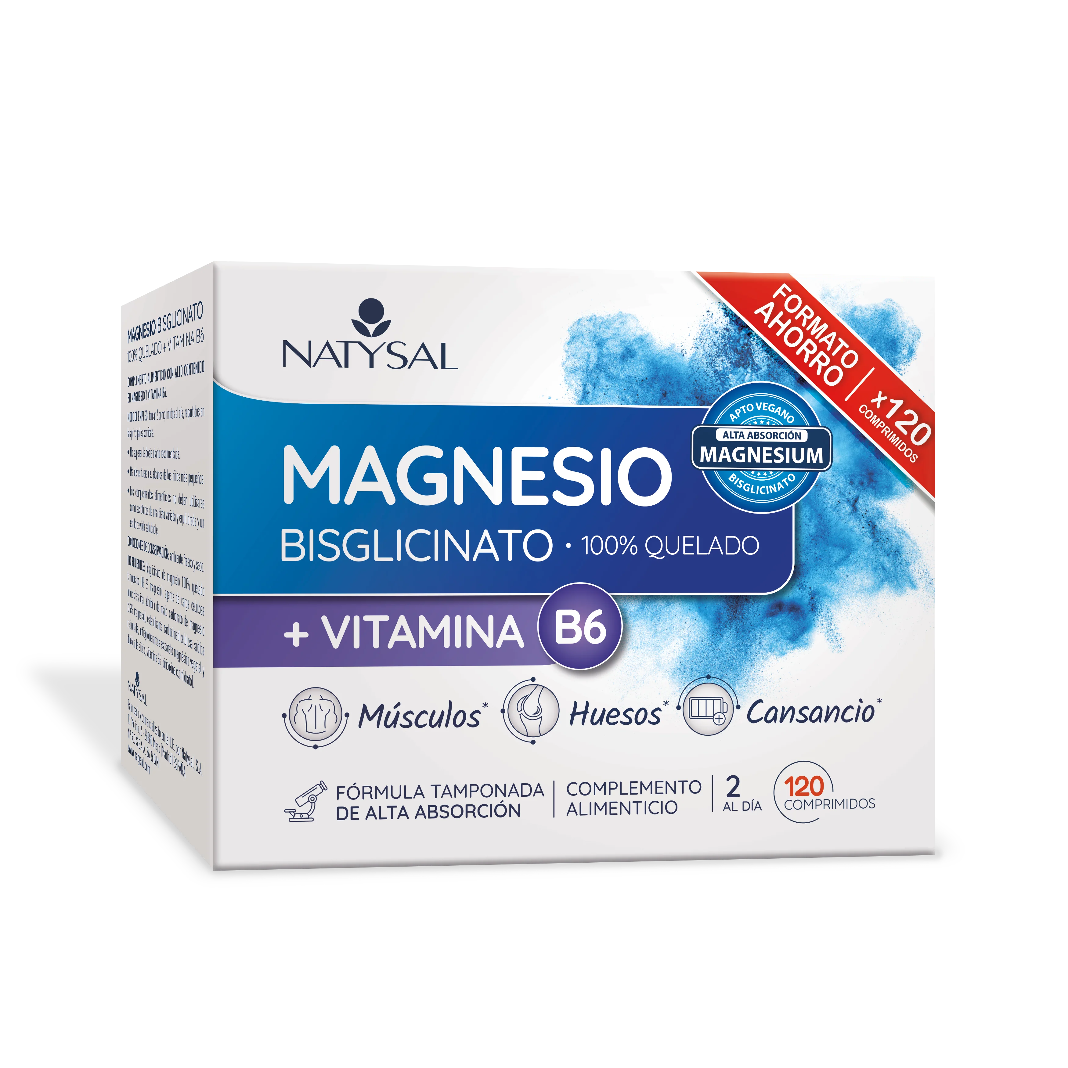 Magnesio Bisglicinato + B6 · Natysal · 120 comprimidos