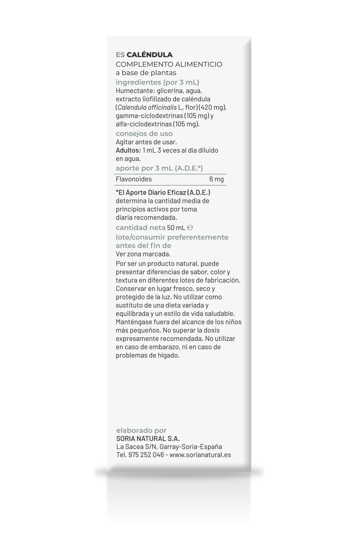 Extracto Natural de Caléndula · Soria Natural · 50 ml - Image 2