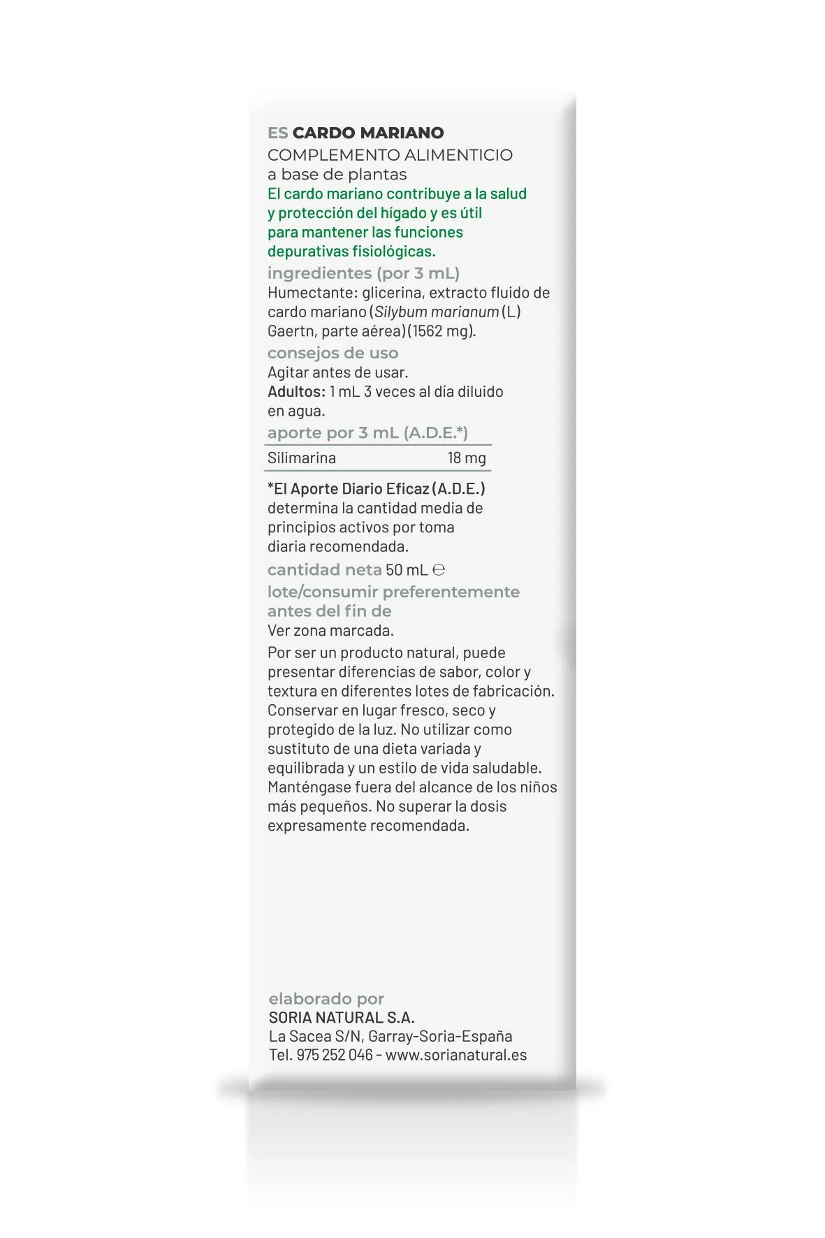 Extracto Natural de Cardo Mariano · Soria Natural · 50 ml - Image 2
