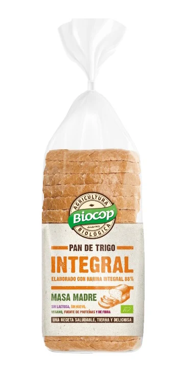 Pan de Molde de Trigo Integral con Masa Madre · Biocop · 400 gramos