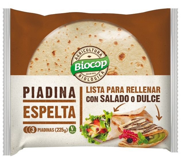 Piadina de Trigo Espelta · Biocop · 225 gramos [Caducidad 06/2026]