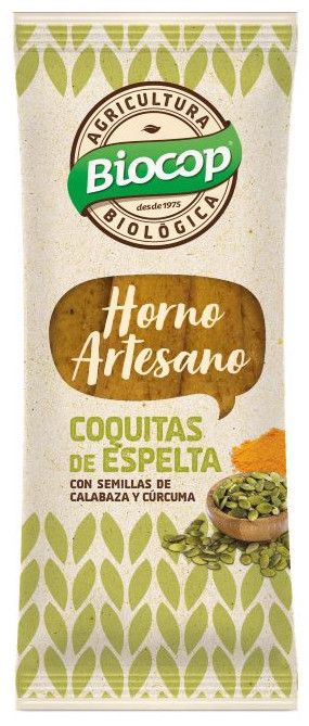 Coquitas de Espelta con Calabaza y Cúrcuma · Biocop · 75 gramos [Caducidad 06/2026]