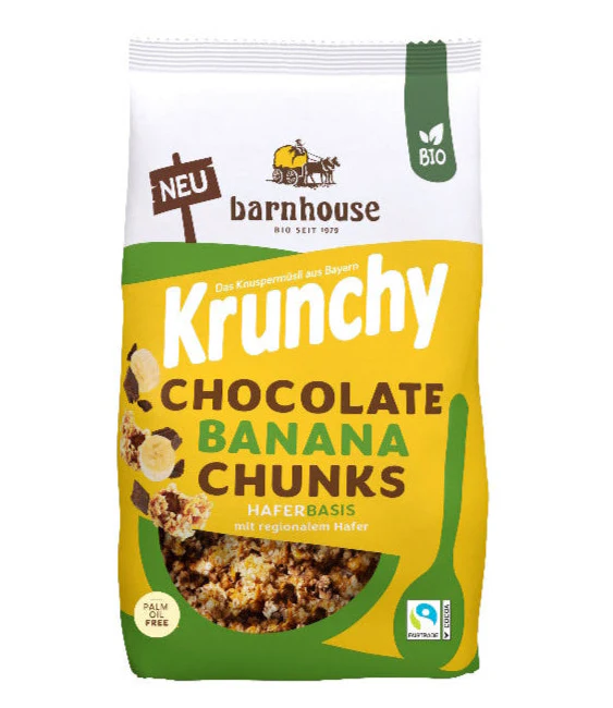 Muesli Krunchy Chunks de Chocolate y Banana · Barnhouse · 450 gramos [Caducidad 06/2026]