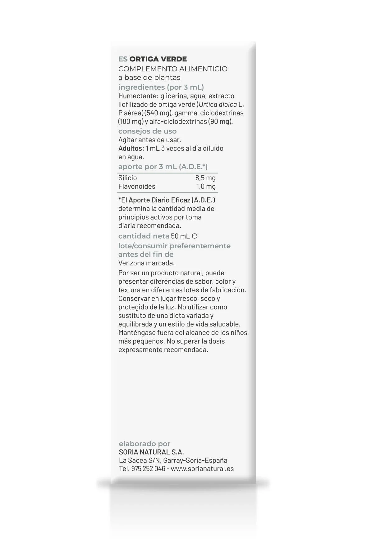 Extracto Natural de Ortiga Verde · Soria Natural · 50 ml - Image 2