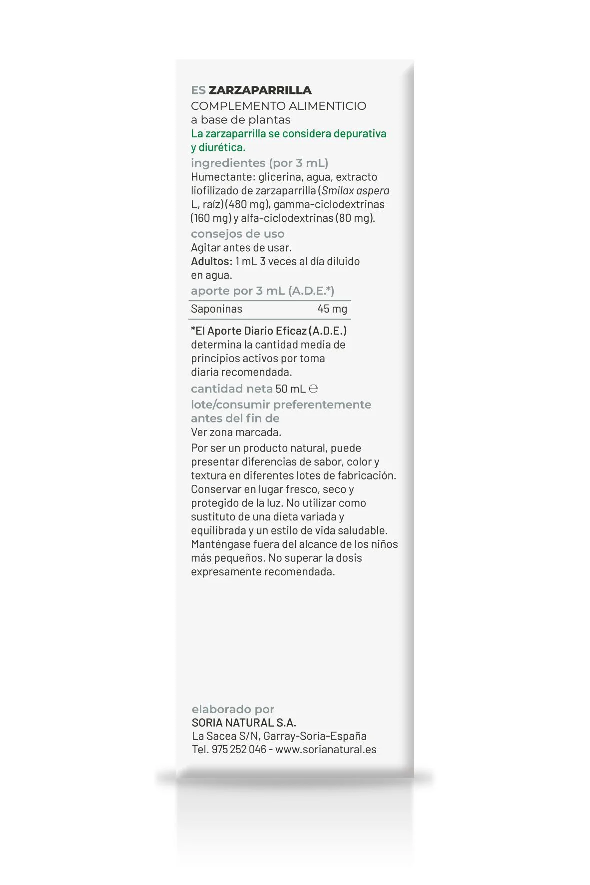 Extracto Natural de Zarzaparrilla · Soria Natural · 50 ml - Image 2