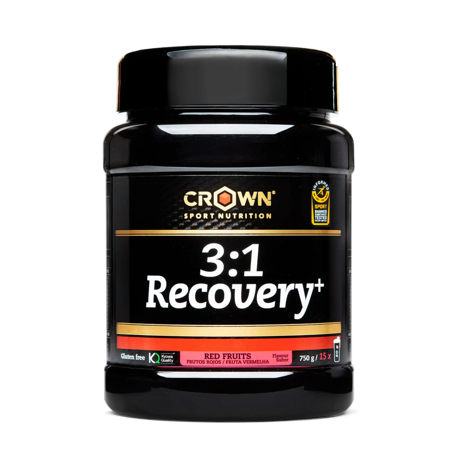 3:1 Recovery+: Sabor Frutos Rojos · Crown Sport Nutrition · 750 gramos