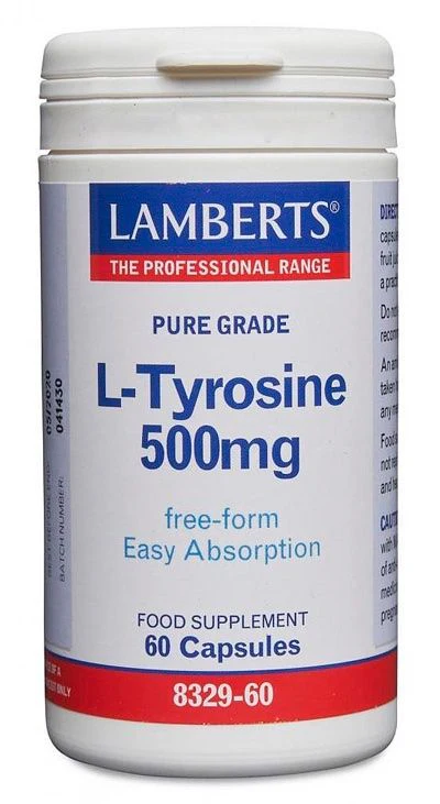 L-Tirosina 500 mg · Lamberts · 60 cápsulas