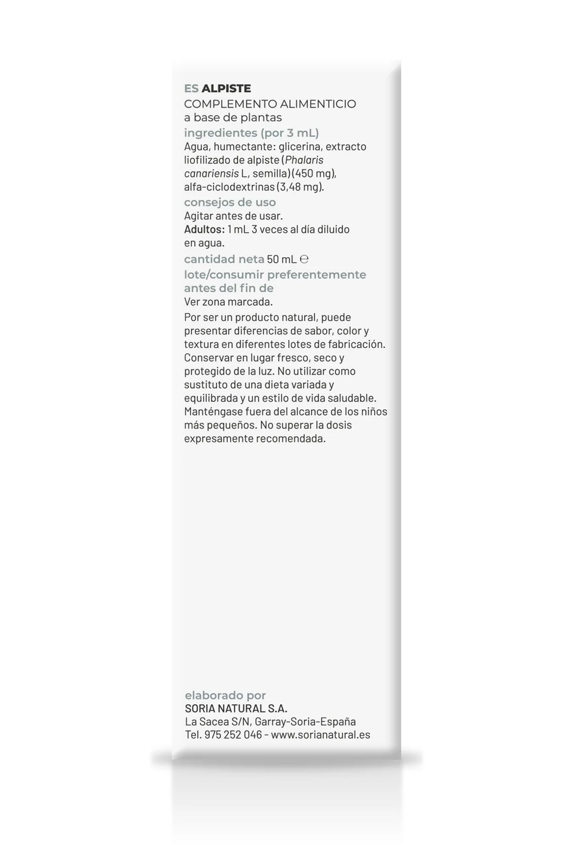 Extracto de Alpiste · Soria Natural · 50 ml - Image 2