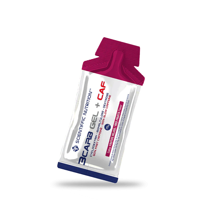 3Carb Gel + Cafeína: Sabor Frutos Rojos · Scientiffic Nutrition · 75 gramos