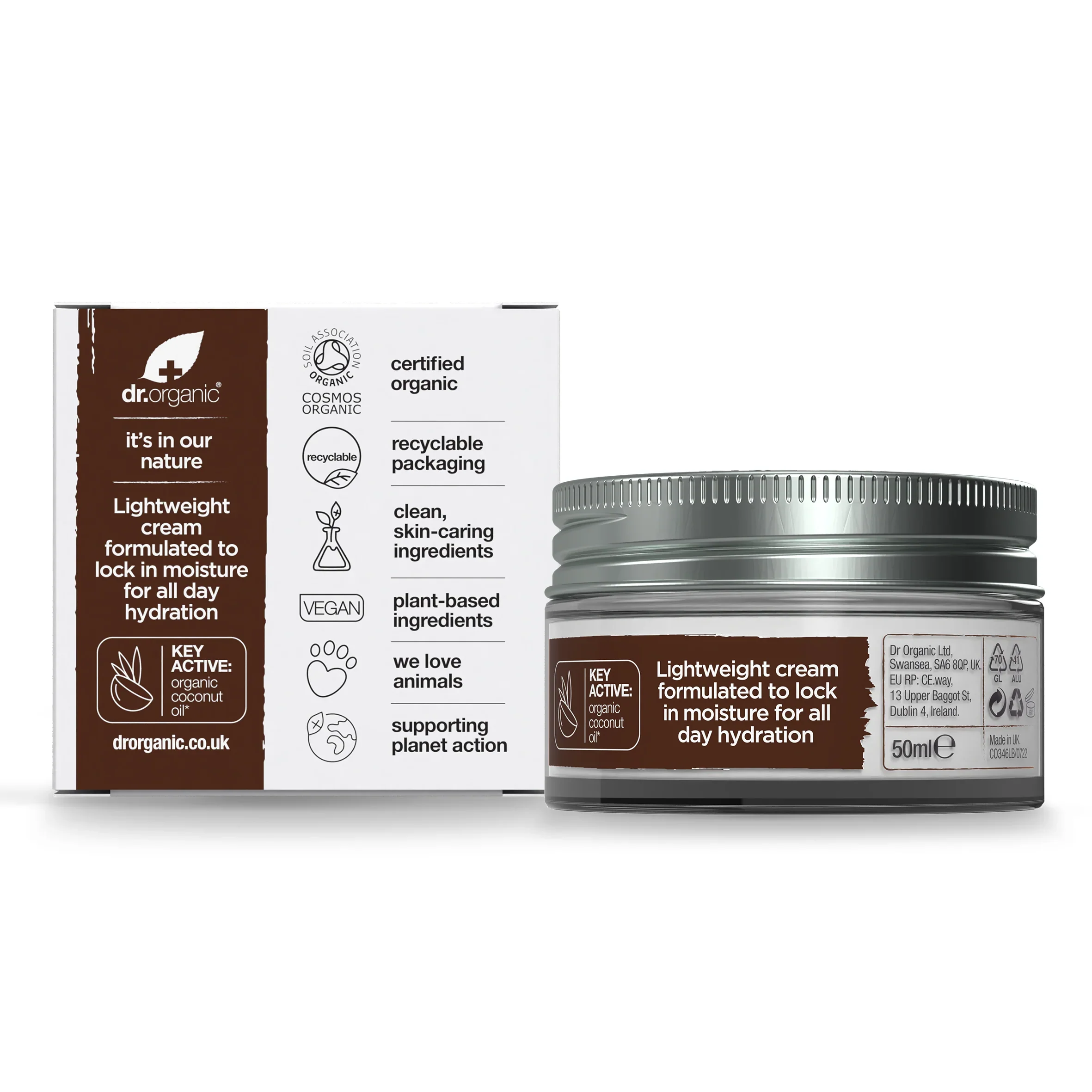 Crema de Dia Aceite de Coco Virgen · Dr Organic · 50 ml - Image 2
