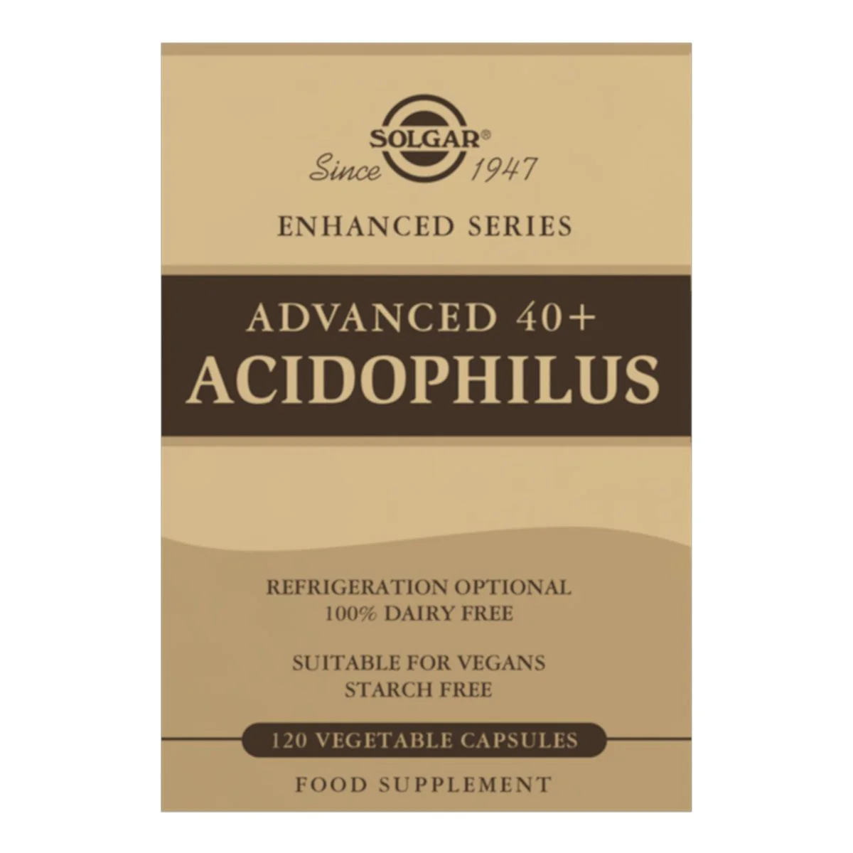 40 Plus Acidophilus Avanzado · Solgar · 120 cápsulas