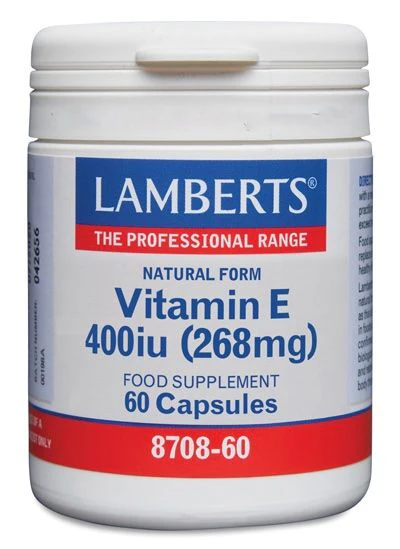 Vitamina E Natural 400 UI · Lamberts · 60 cápsulas