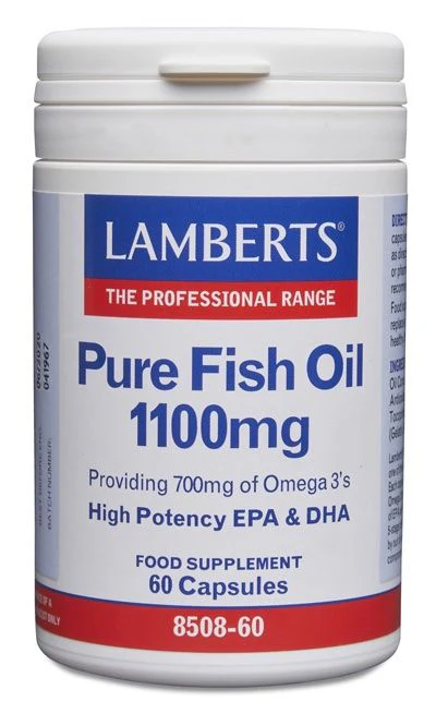 Aceite de Pescado Puro 1.100 mg · Lamberts · 60 perlas