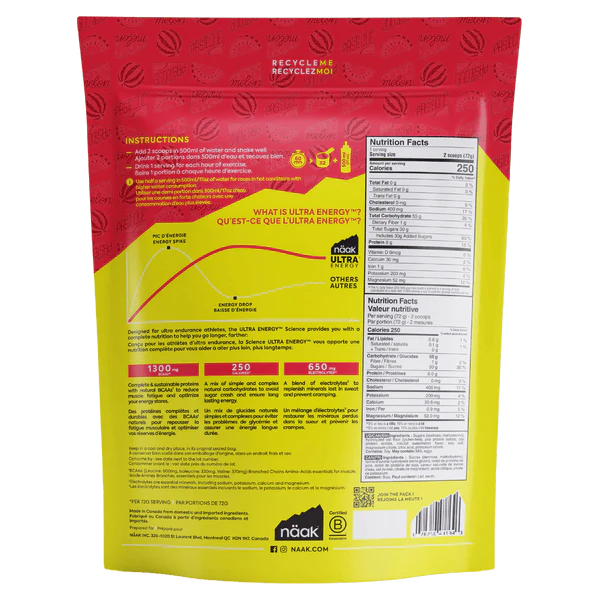 Bebida Ultra Energy Drink Mix Sandía · Naak · 720 gramos - Image 2