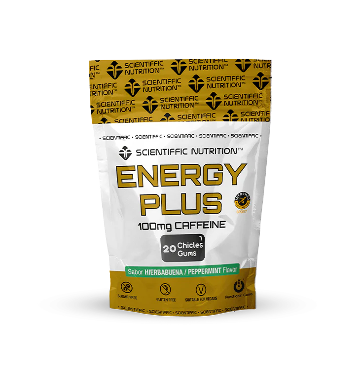 Chicles Energy Plus · Scientiffic Nutrition · 20 chicles