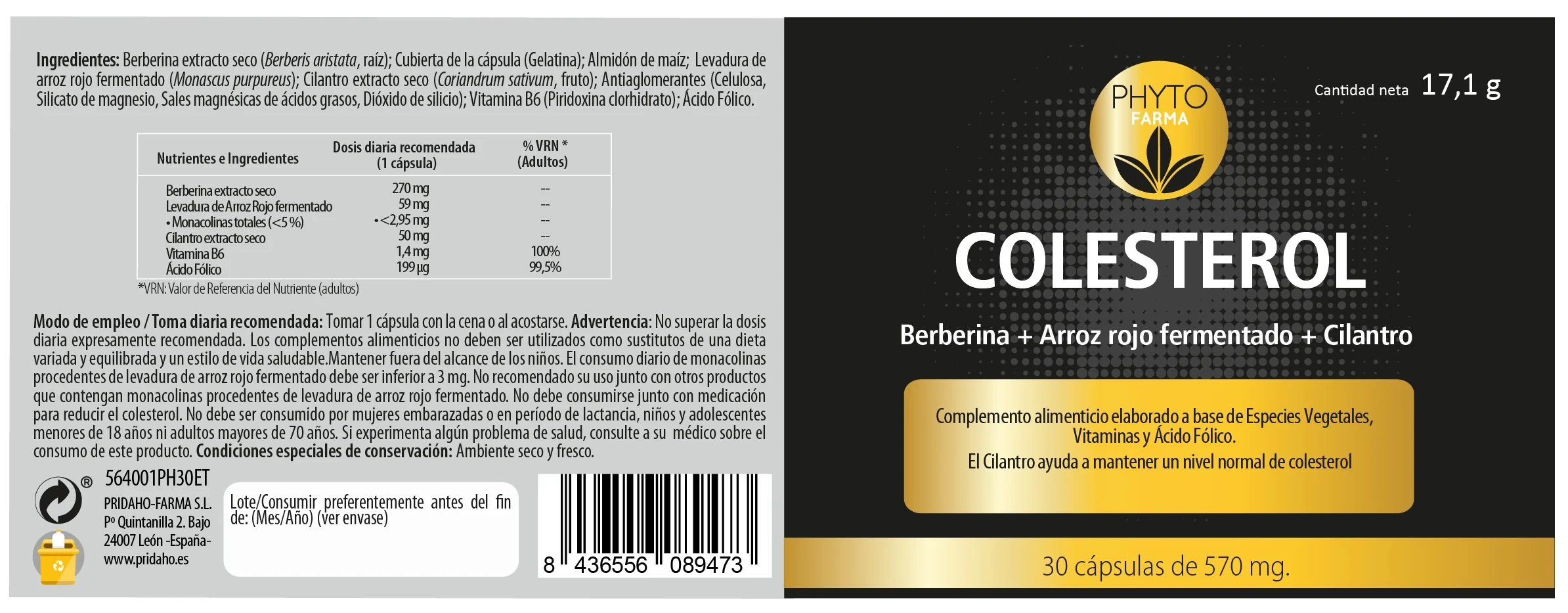 Colesterol · Phytofarma · 30 cápsulas - Image 2