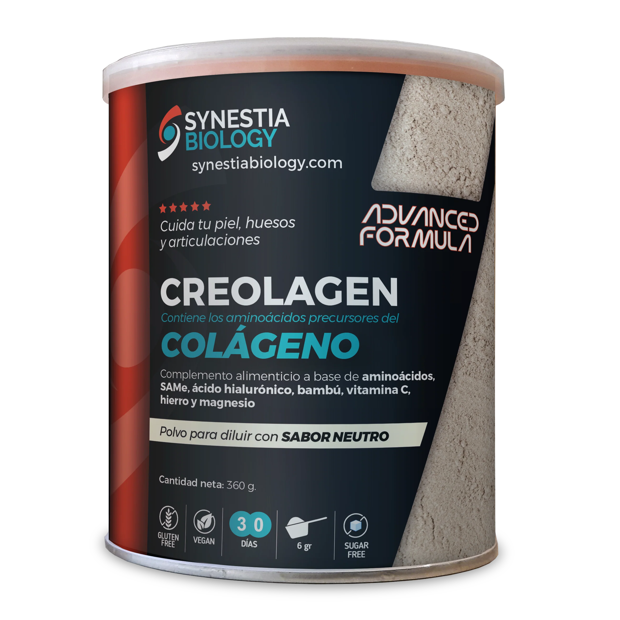Creolagen Colágeno Neutro · Synestia Biology · 360 gramos