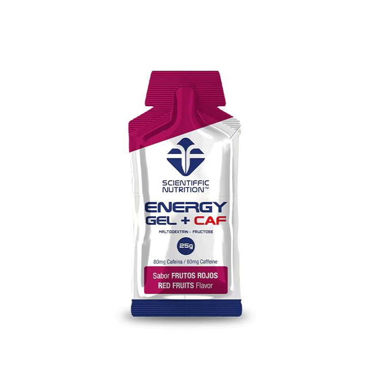 Energy Gel + Cafeína: Sabor Frutos Rojos · Scientiffic Nutrition · 25 gramos [Caducidad 06/2026]