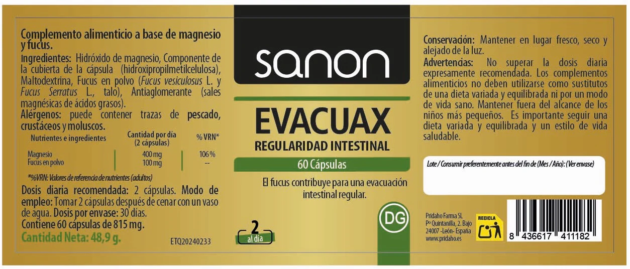 Evacuax · Sanon · 60 cápsulas - Image 2