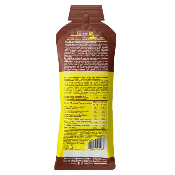 Gel Ultra Energy Chocolate · Naak · 57 gramos - Image 2