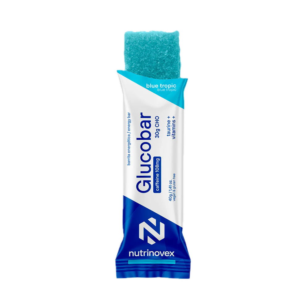 Glucobar Blue Tropic con Cafeína · Nutrinovex · 35 gramos