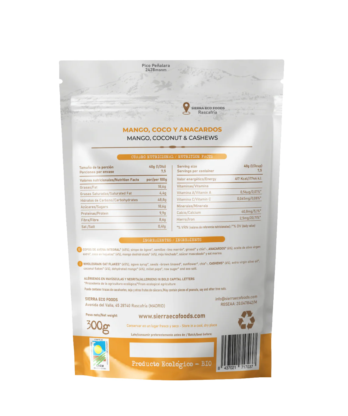 Granola de Mango, Coco y Anacardos · Sierra Eco Foods · 300 gramos - Image 2